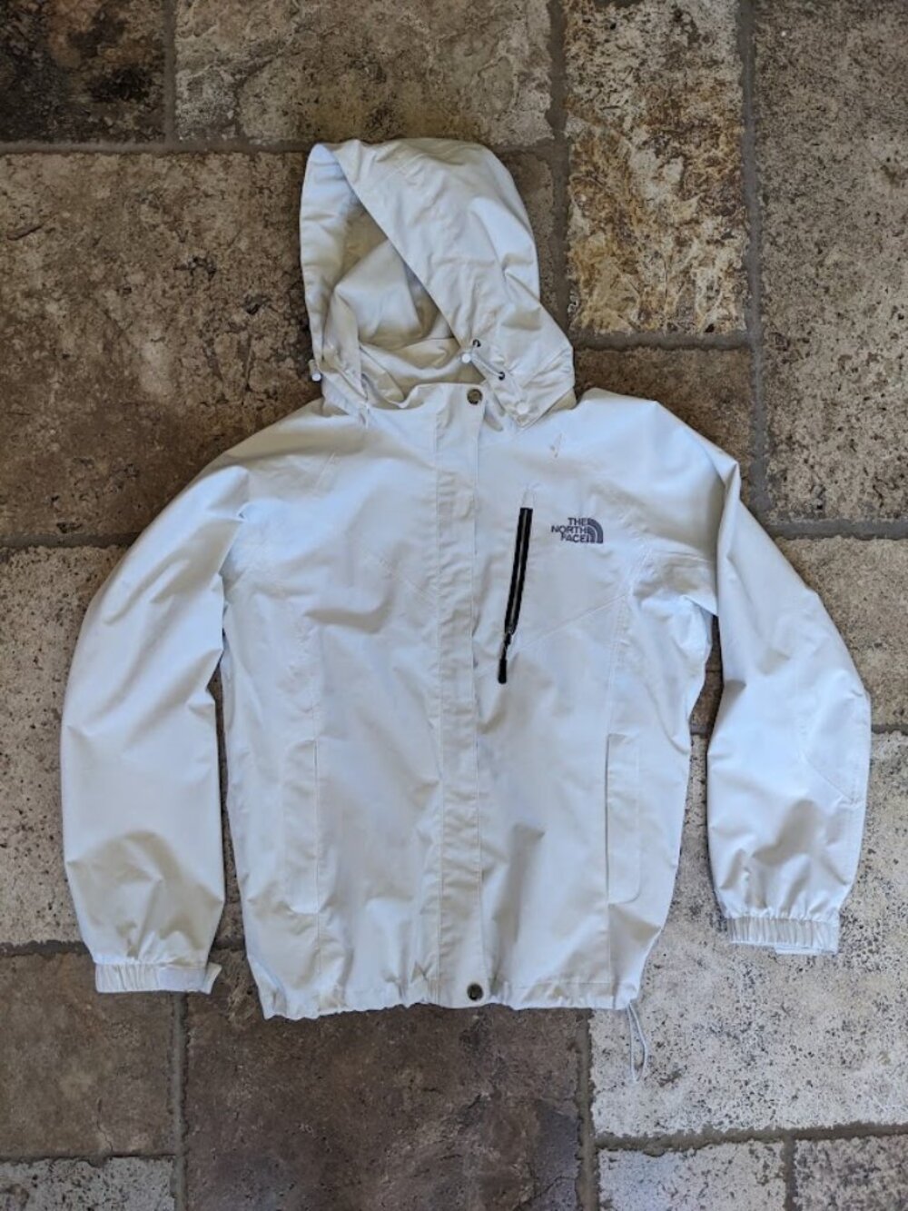 The North Face Women's STINSON HYVENT White Hooded Windbreaker Jacket SIZE XL